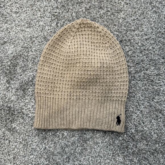 Polo Ralph Lauren Hat Beanie Knit Waffle One Size Wool Blend Mens Winter Warm - Picture 1 of 8
